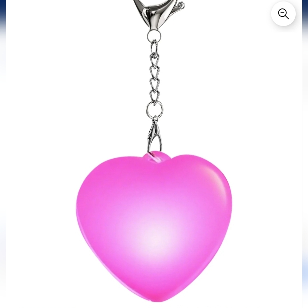 Light Up Pink Heart Key Chain/Bag Charm